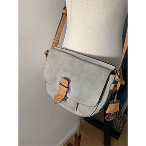 Michael Kors suede messenger bag gray leather classy